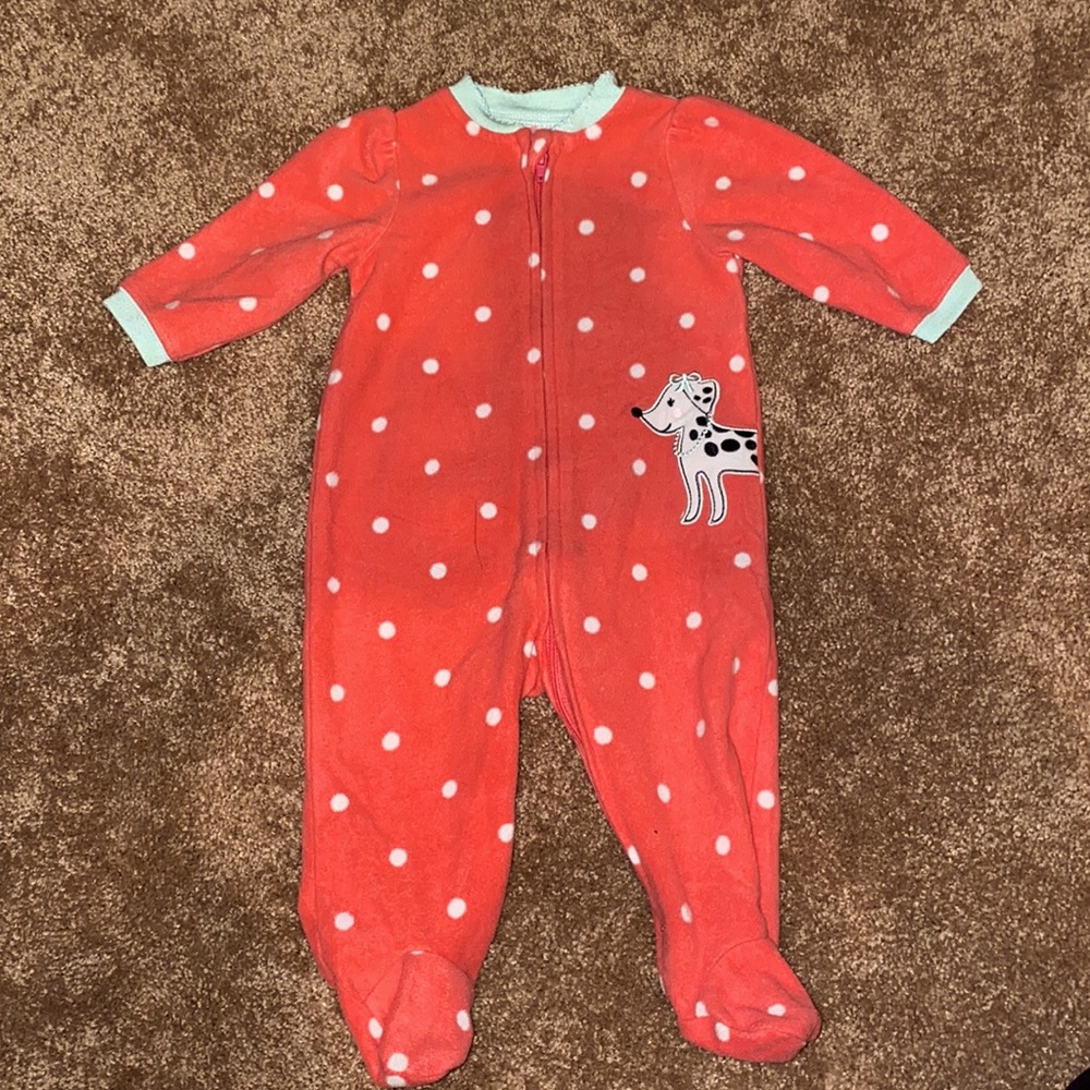 Pink fleece footie